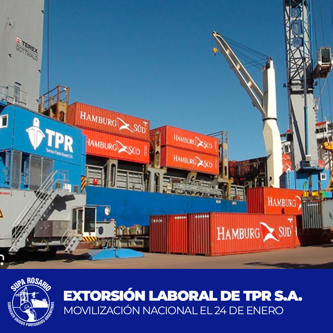 Movilización de trabajadores portuarios en defensa de derechos laborales