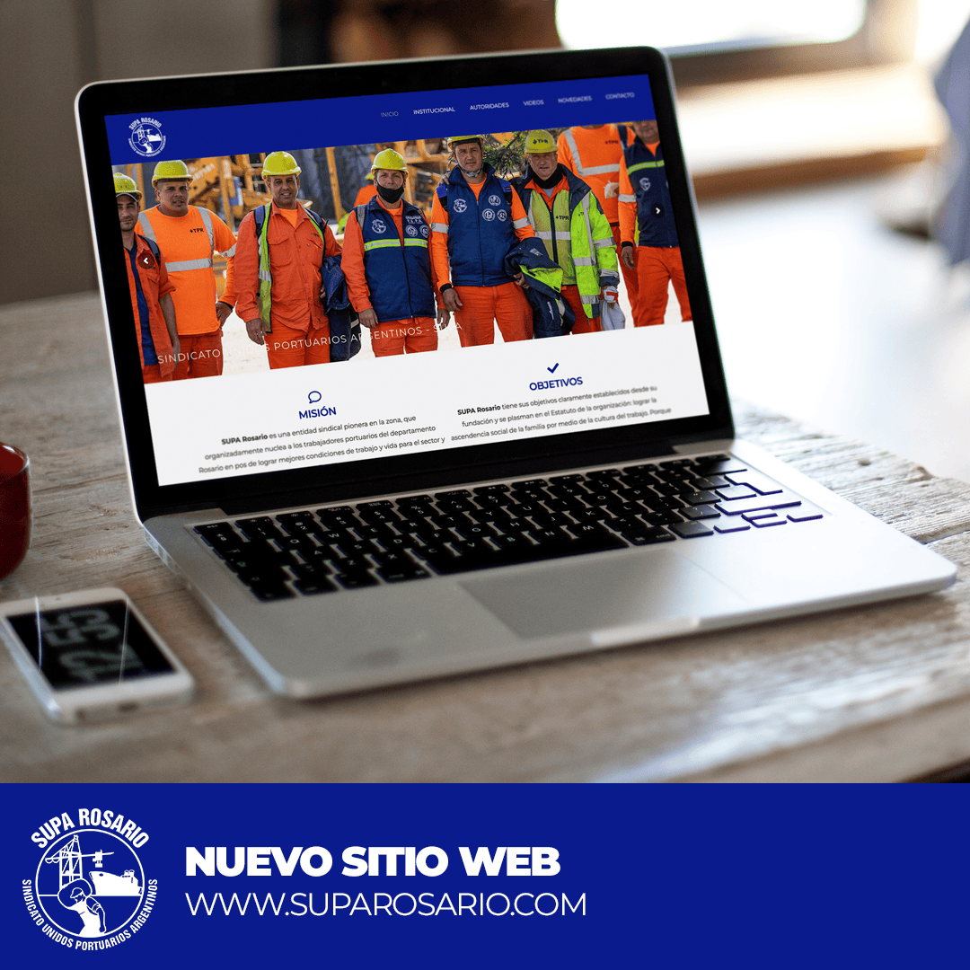 Captura de pantalla del nuevo sitio web de SUPA Rosario