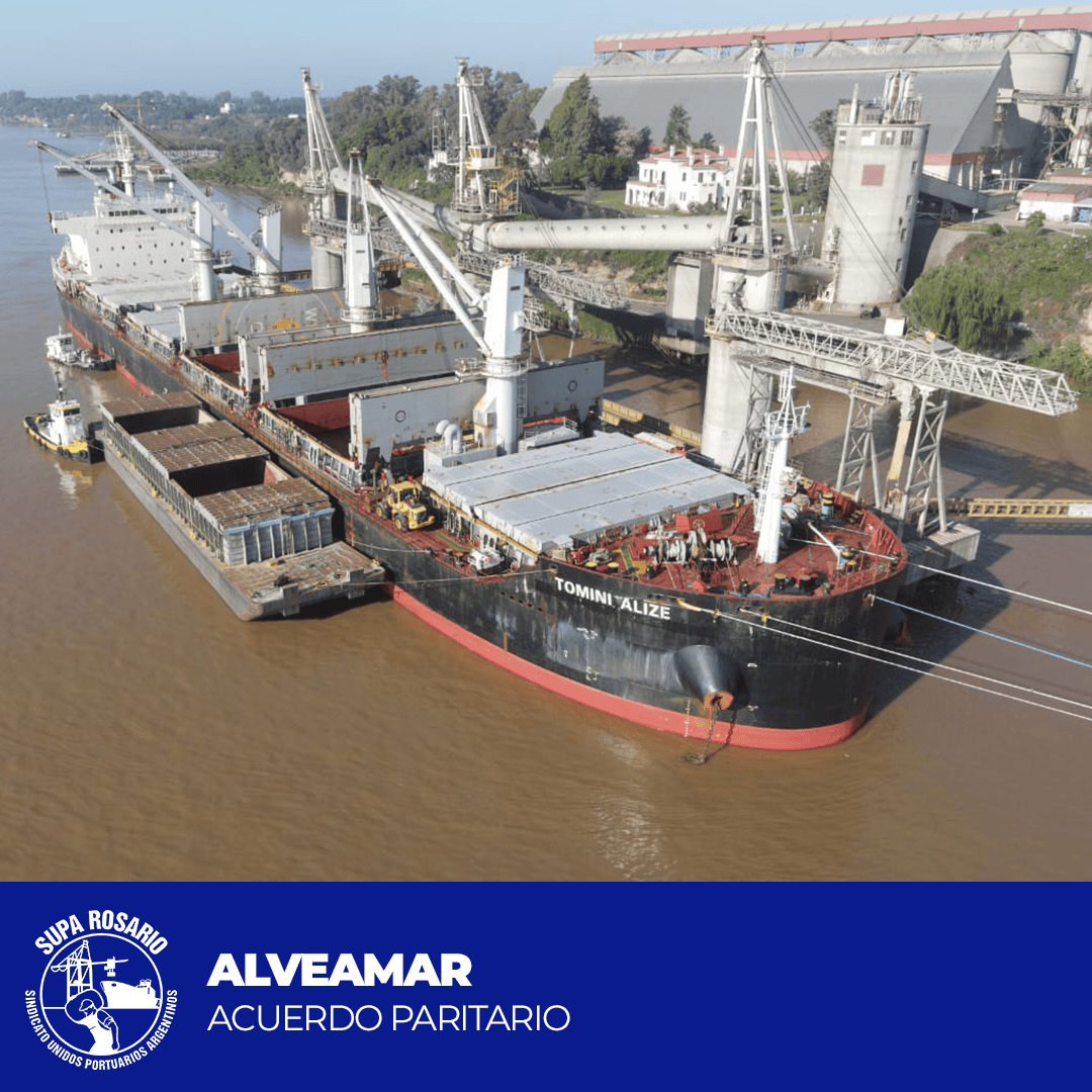 Reunión de trabajadores portuarios sobre paritarias