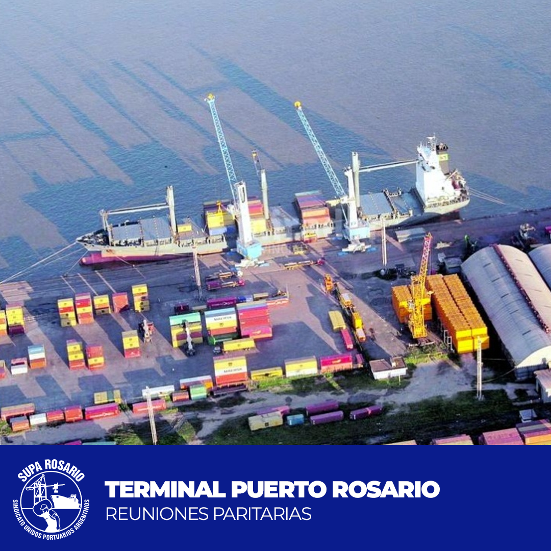 Reunión paritaria en SUPA Rosario con trabajadores portuarios