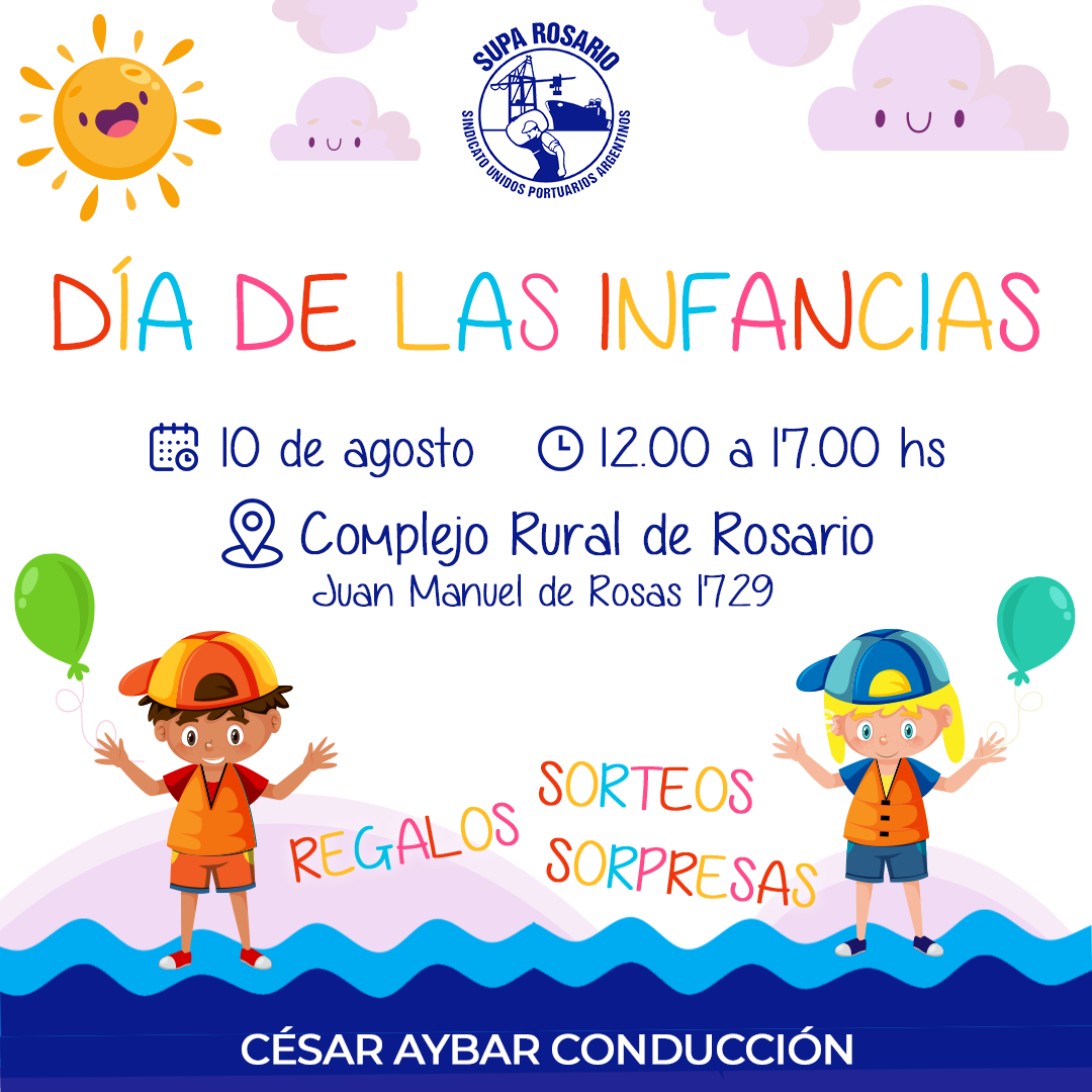 Celebración del Día de las Infancias con niños y estibadores