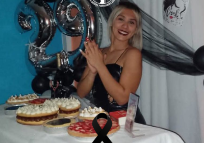 Sabrina Salcedo y su familia en un evento gremial