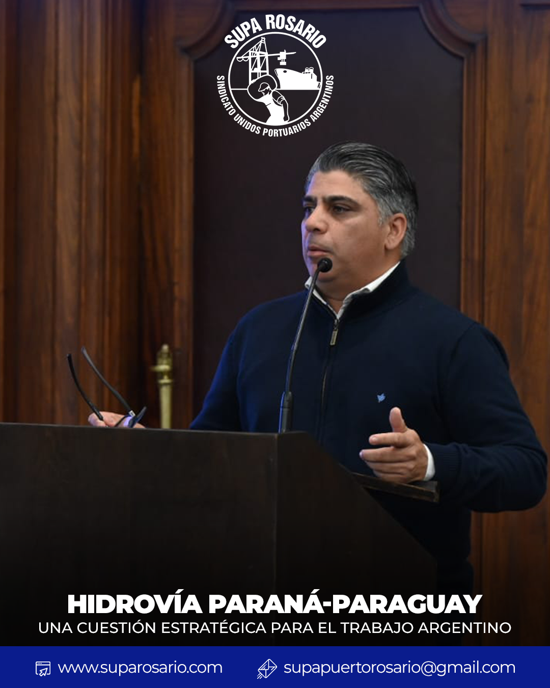 César Aybar exponiendo sobre la Hidrovía Paraná-Paraguay