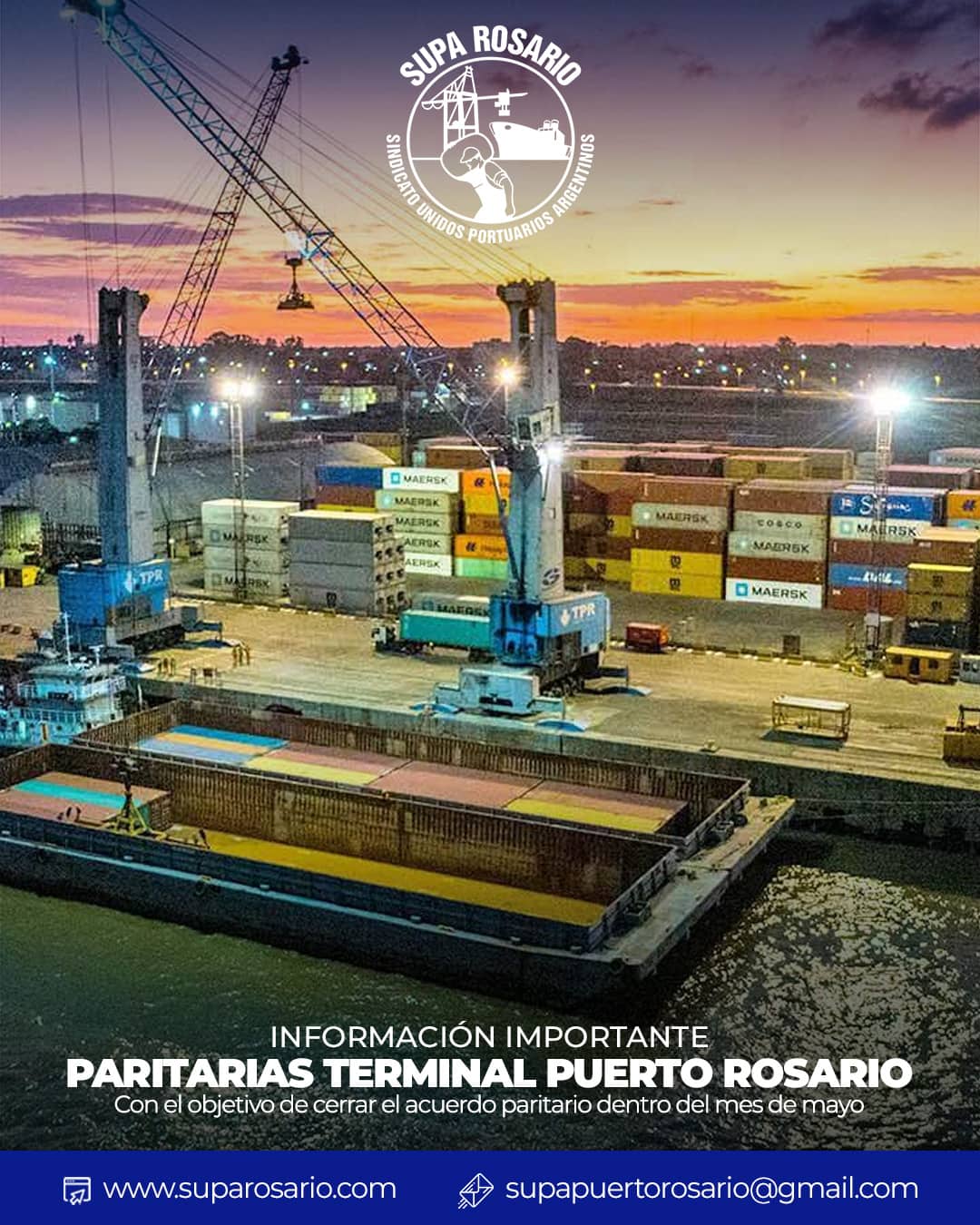 Reunión de negociación paritaria entre SUPA Rosario y TPR