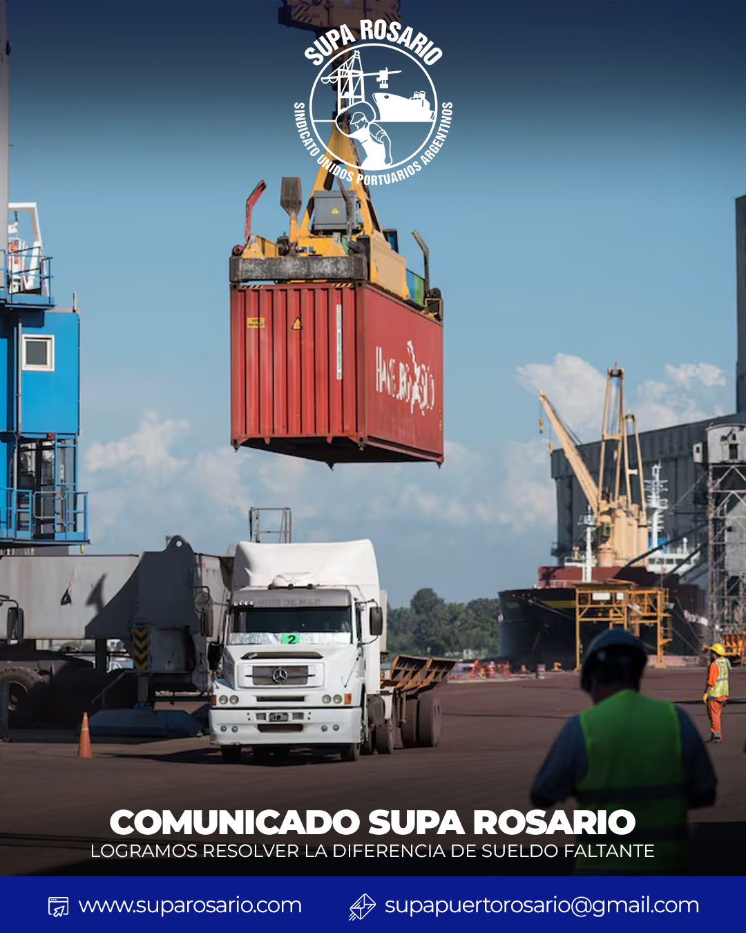 Reunión de trabajadores portuarios discutiendo diferencias salariales