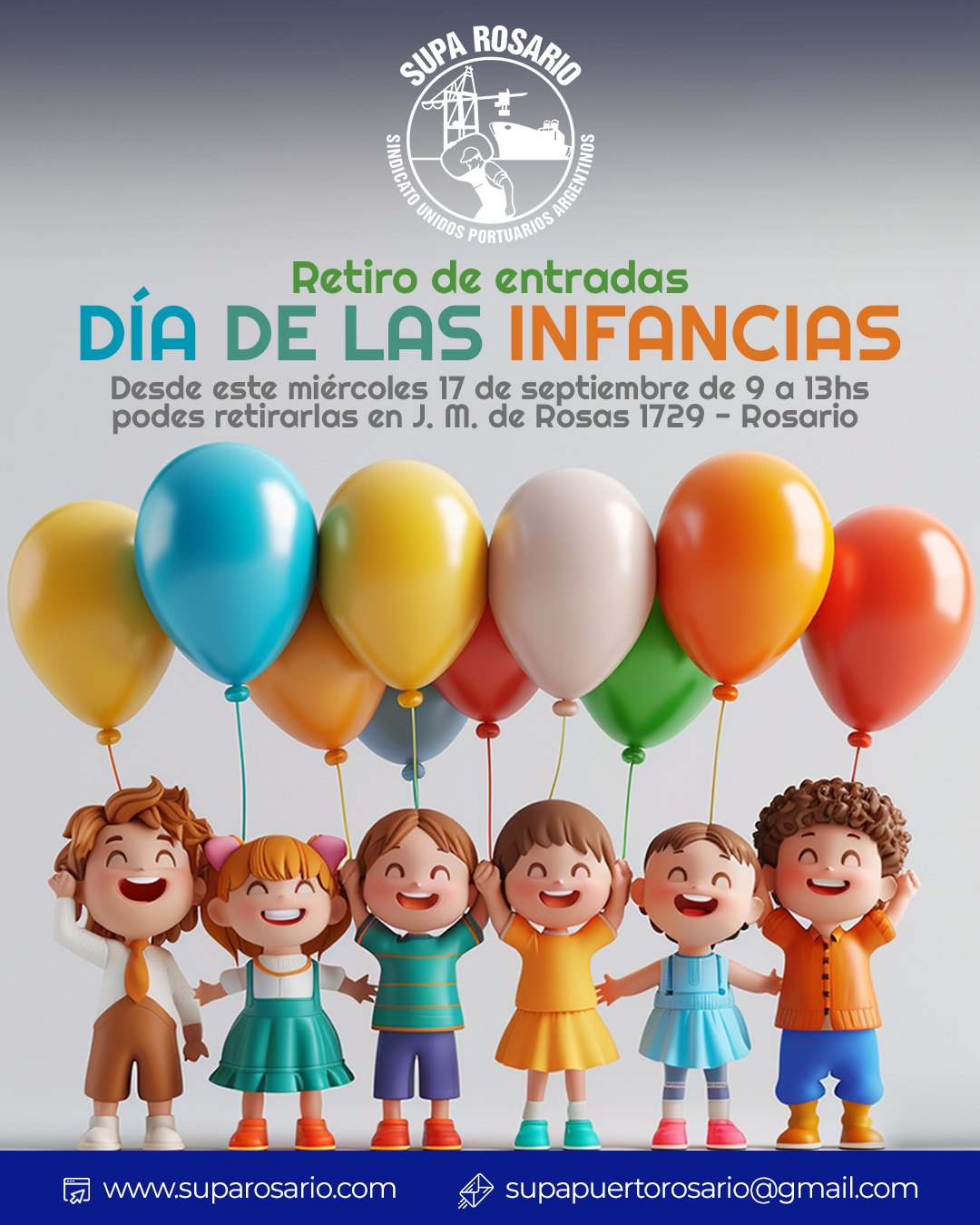 Niños disfrutando en el Día de las Infancias en SUPA Rosario