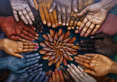 Trabajadores portuarios celebrando la diversidad cultural