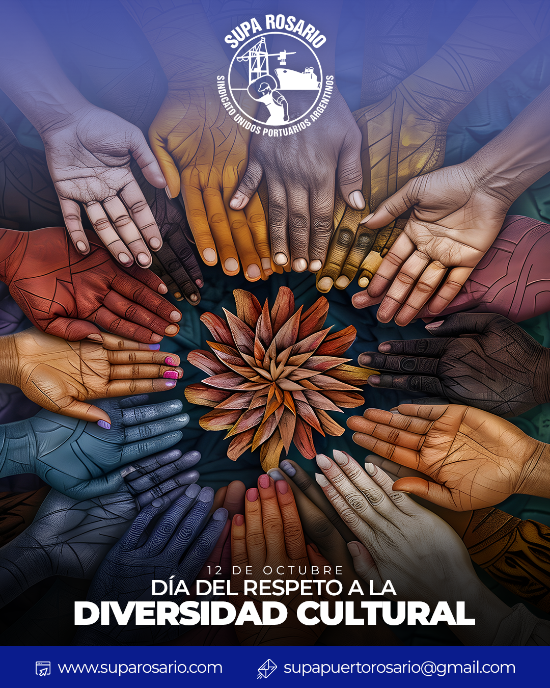 Trabajadores portuarios celebrando la diversidad cultural
