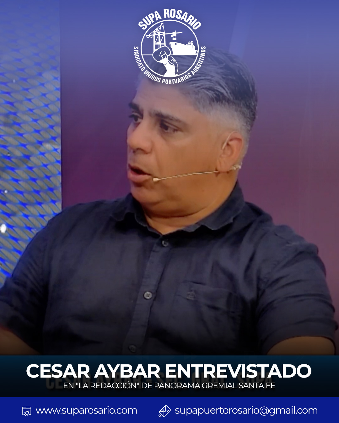 César Aybar durante la entrevista en Panorama Gremial