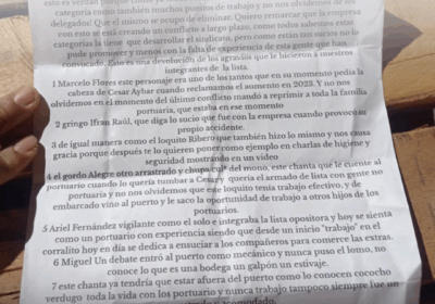 Reunión de apoyo a compañeros portuarios en capacitación