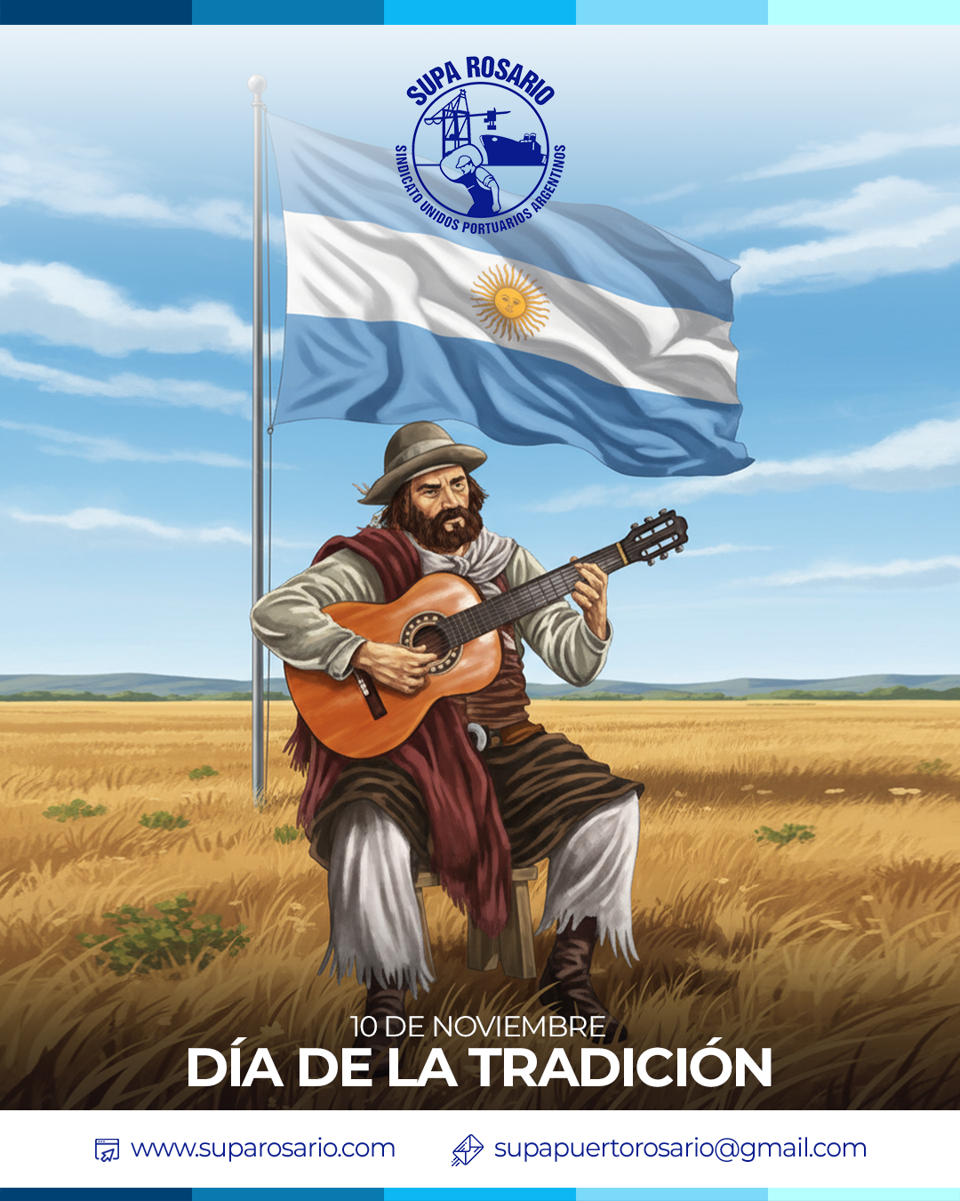 Celebración del Día de la Tradición por trabajadores portuarios