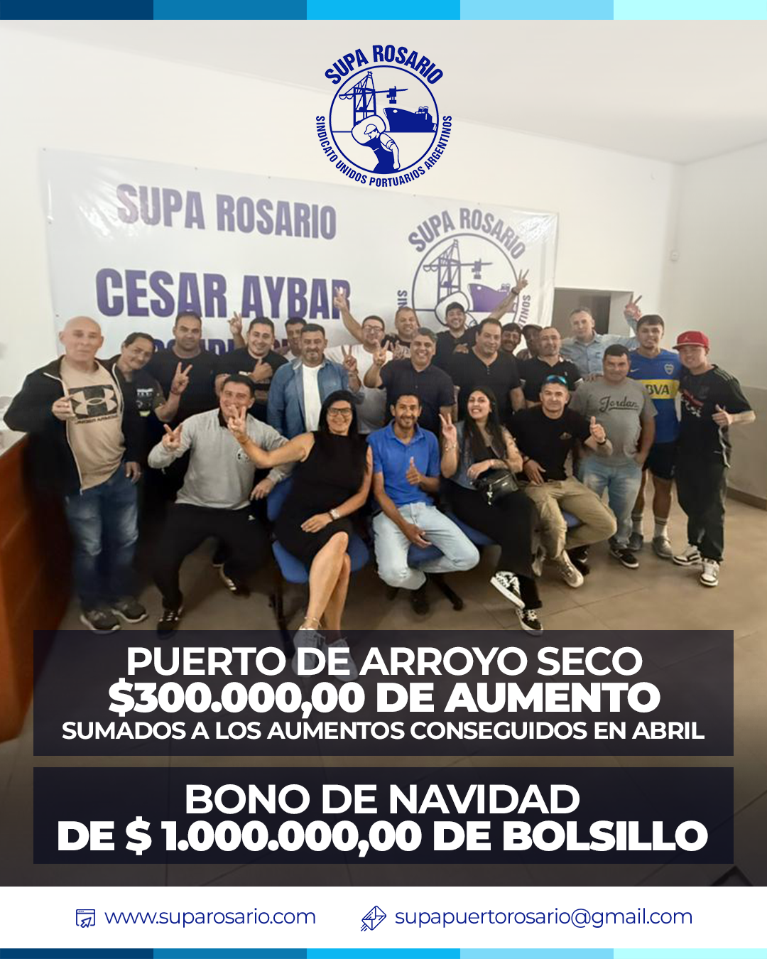 Afiliados del Puerto Arroyo Seco - Aumento y bono de fin de año ...