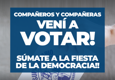 Trabajadores portuarios votando en elecciones sindicales