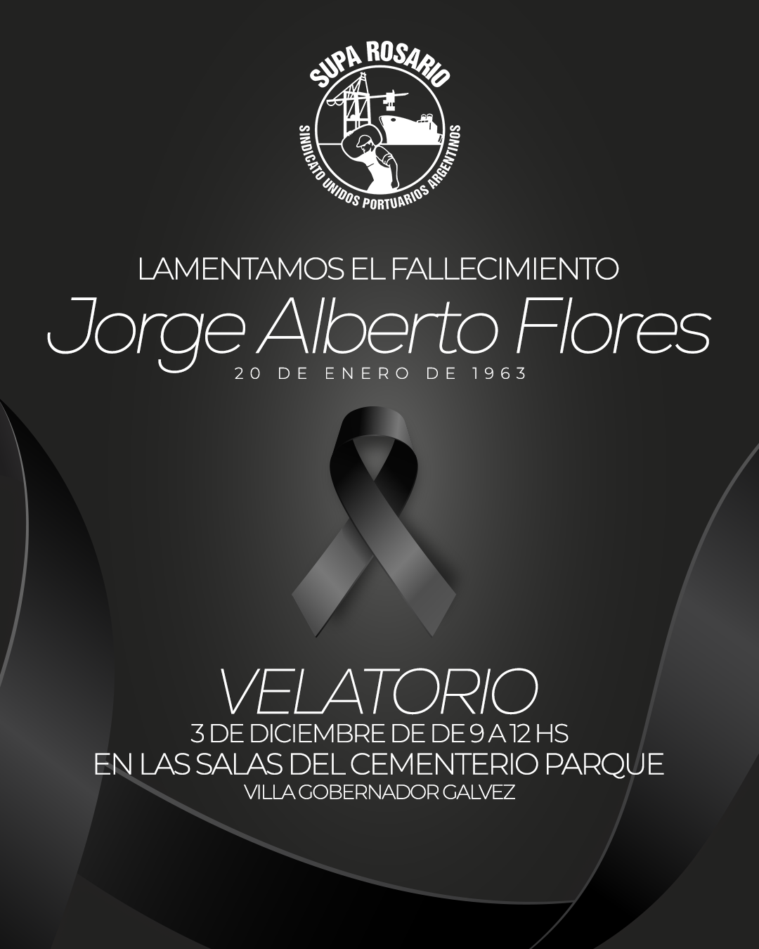 Ceremonia de despedida de Jorge Alberto Flores en el cementerio.