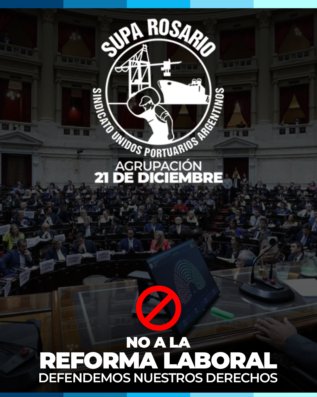Movilización de trabajadores portuarios en defensa de derechos laborales