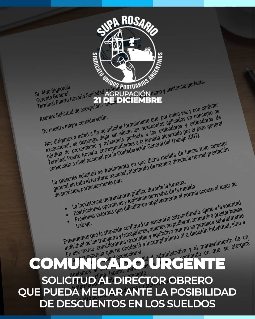 Reunión de la Agrupación 21 de Diciembre sobre derechos laborales